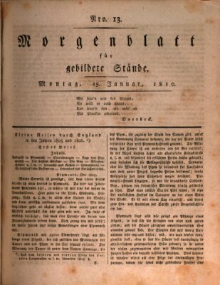 Morgenblatt für gebildete Stände Montag 15. Januar 1810