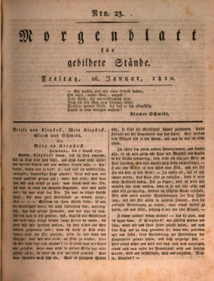 Morgenblatt für gebildete Stände Freitag 26. Januar 1810