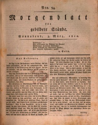 Morgenblatt für gebildete Stände Samstag 3. März 1810