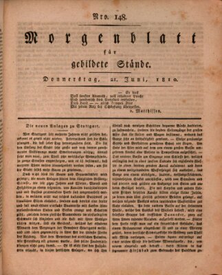 Morgenblatt für gebildete Stände Donnerstag 21. Juni 1810