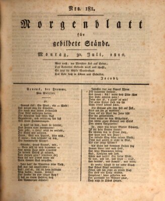 Morgenblatt für gebildete Stände Montag 30. Juli 1810