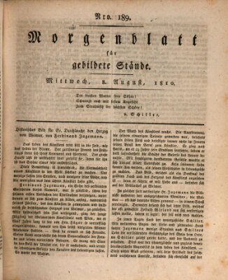 Morgenblatt für gebildete Stände Mittwoch 8. August 1810
