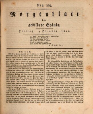 Morgenblatt für gebildete Stände Freitag 5. Oktober 1810