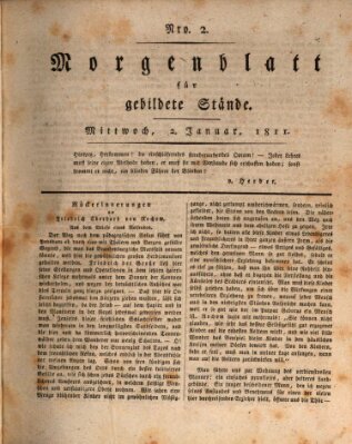 Morgenblatt für gebildete Stände Mittwoch 2. Januar 1811