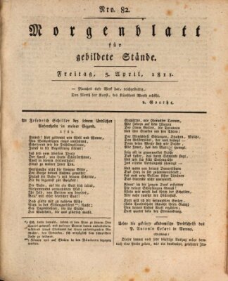 Morgenblatt für gebildete Stände Freitag 5. April 1811