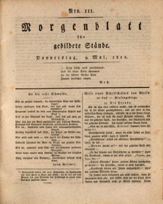 Morgenblatt für gebildete Stände Donnerstag 9. Mai 1811