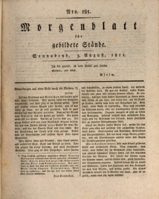 Morgenblatt für gebildete Stände Samstag 3. August 1811