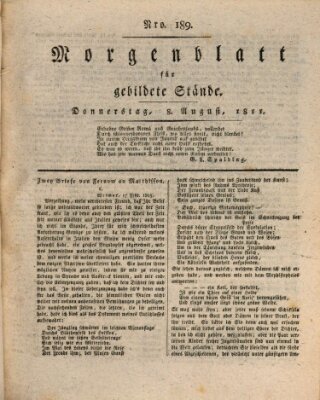 Morgenblatt für gebildete Stände Donnerstag 8. August 1811