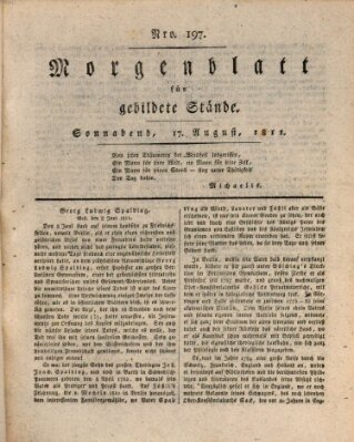 Morgenblatt für gebildete Stände Samstag 17. August 1811