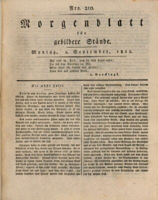 Morgenblatt für gebildete Stände Montag 2. September 1811
