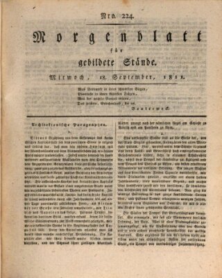 Morgenblatt für gebildete Stände Mittwoch 18. September 1811
