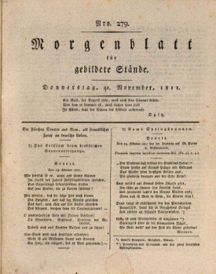 Morgenblatt für gebildete Stände Donnerstag 21. November 1811