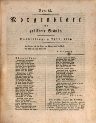 Morgenblatt für gebildete Stände Donnerstag 9. April 1812