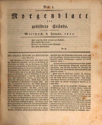 Morgenblatt für gebildete Stände Mittwoch 6. Januar 1813
