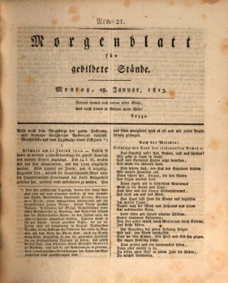 Morgenblatt für gebildete Stände Montag 25. Januar 1813
