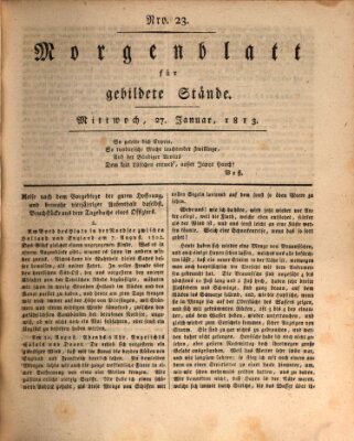 Morgenblatt für gebildete Stände Mittwoch 27. Januar 1813