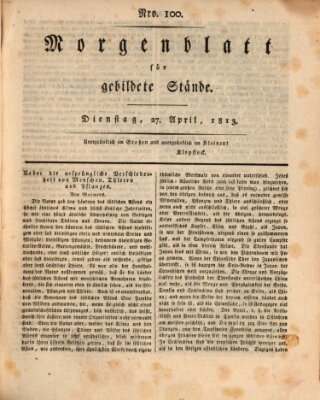 Morgenblatt für gebildete Stände Dienstag 27. April 1813