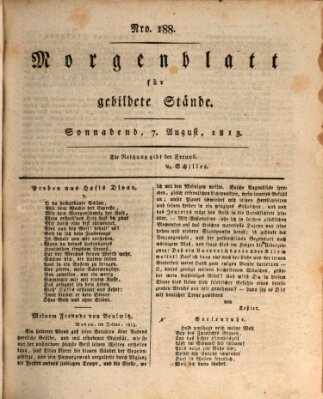 Morgenblatt für gebildete Stände Samstag 7. August 1813
