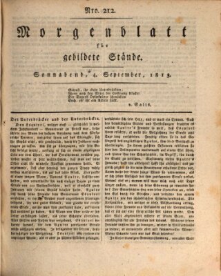 Morgenblatt für gebildete Stände Samstag 4. September 1813