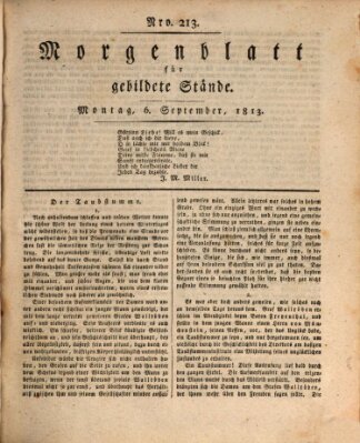 Morgenblatt für gebildete Stände Montag 6. September 1813