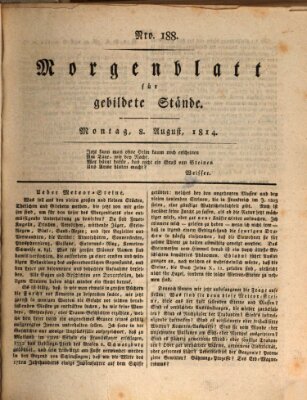 Morgenblatt für gebildete Stände Montag 8. August 1814
