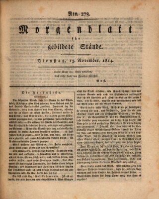 Morgenblatt für gebildete Stände Dienstag 15. November 1814