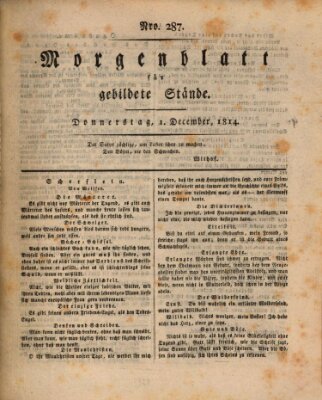 Morgenblatt für gebildete Stände Donnerstag 1. Dezember 1814