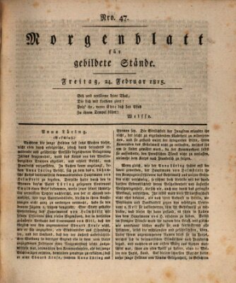 Morgenblatt für gebildete Stände Freitag 24. Februar 1815
