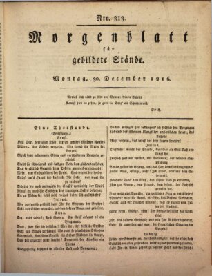 Morgenblatt für gebildete Stände Montag 30. Dezember 1816