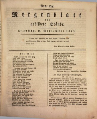 Morgenblatt für gebildete Stände Dienstag 23. September 1817