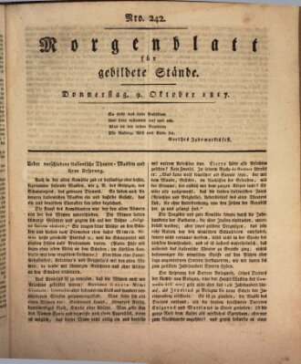Morgenblatt für gebildete Stände Donnerstag 9. Oktober 1817