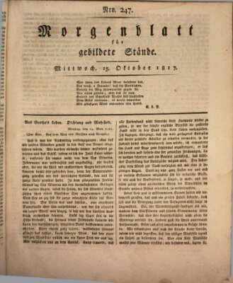 Morgenblatt für gebildete Stände Mittwoch 15. Oktober 1817