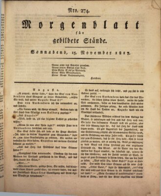 Morgenblatt für gebildete Stände Samstag 15. November 1817