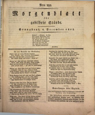 Morgenblatt für gebildete Stände Samstag 6. Dezember 1817