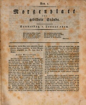 Morgenblatt für gebildete Stände Donnerstag 1. Januar 1818