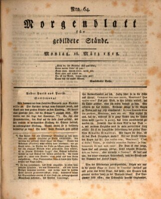 Morgenblatt für gebildete Stände Montag 16. März 1818