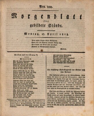 Morgenblatt für gebildete Stände Montag 27. April 1818