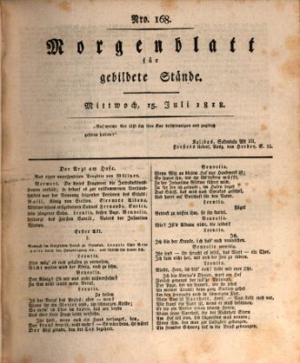 Morgenblatt für gebildete Stände Mittwoch 15. Juli 1818
