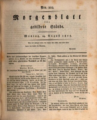 Morgenblatt für gebildete Stände Montag 24. August 1818