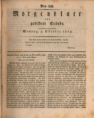 Morgenblatt für gebildete Stände Montag 5. Oktober 1818