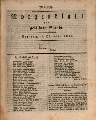 Morgenblatt für gebildete Stände Freitag 16. Oktober 1818