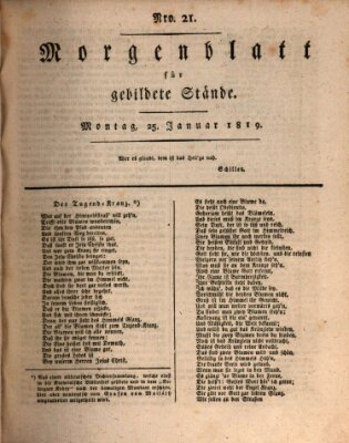 Morgenblatt für gebildete Stände Montag 25. Januar 1819