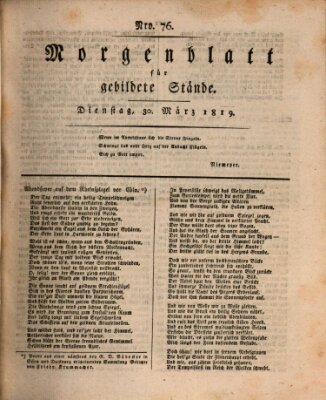 Morgenblatt für gebildete Stände Dienstag 30. März 1819