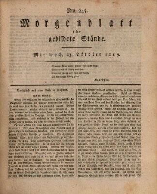 Morgenblatt für gebildete Stände Mittwoch 13. Oktober 1819