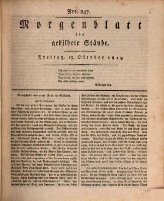 Morgenblatt für gebildete Stände Freitag 15. Oktober 1819