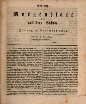 Morgenblatt für gebildete Stände Freitag 26. November 1819
