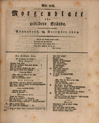 Morgenblatt für gebildete Stände Samstag 25. Dezember 1819