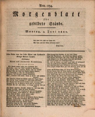 Morgenblatt für gebildete Stände Sonntag 4. Juni 1820