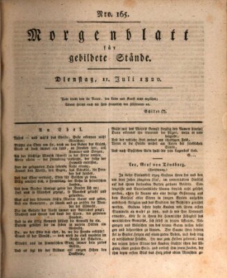 Morgenblatt für gebildete Stände Dienstag 11. Juli 1820