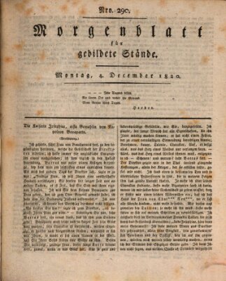 Morgenblatt für gebildete Stände Montag 4. Dezember 1820